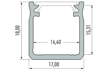 PROFIL ALUMINIOWY SREBRNY TYP Y 2m + KLOSZ MLECZNY