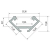 PROFIL ALUMINIOWY SREBRNY TYP C 2m + KLOSZ MLECZNY (C SREB 2M)