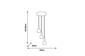 Lampa wisząca BOLLE BLACK 3xGU10