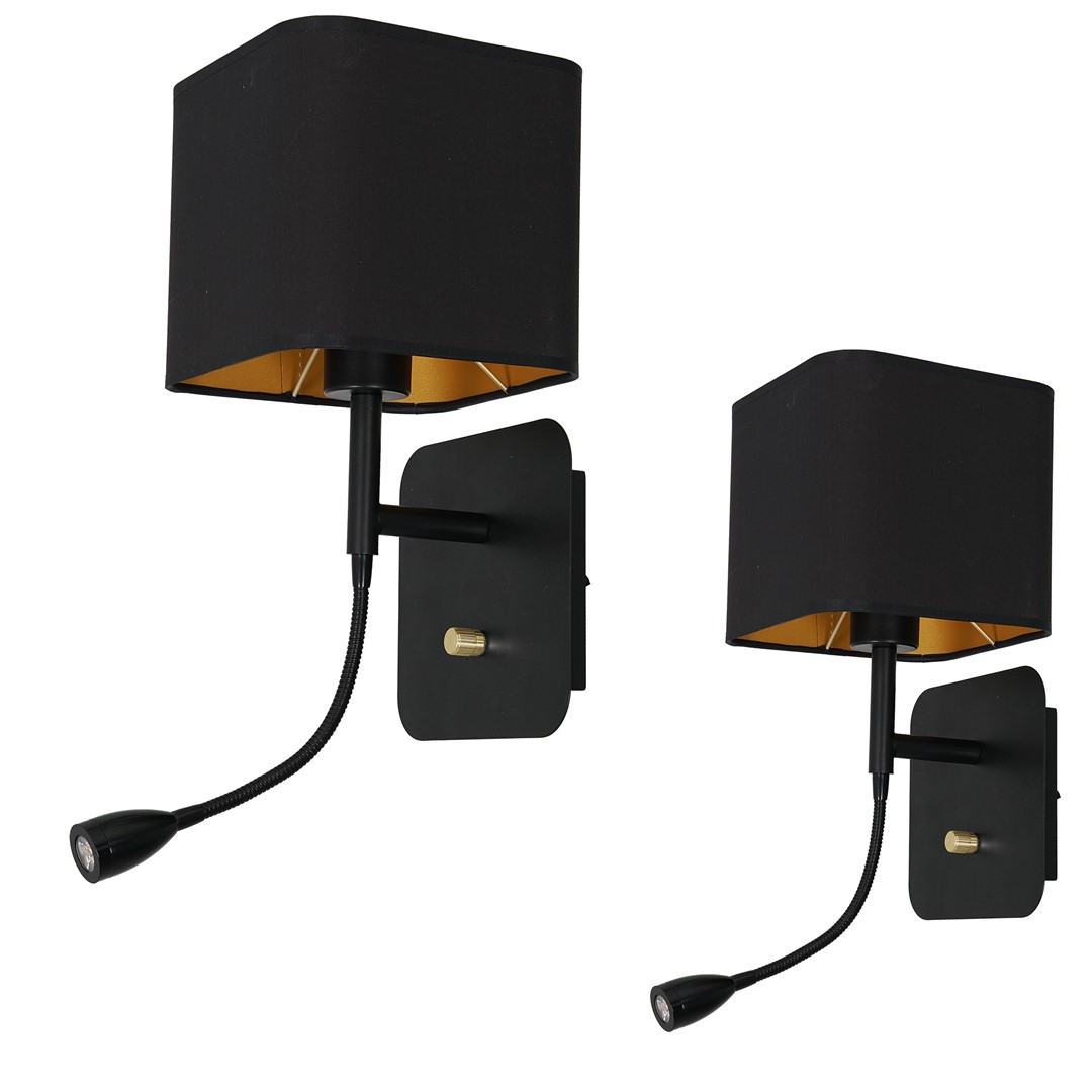 Kinkiet NAPOLI BLACK/GOLD 1xE27   1W LED