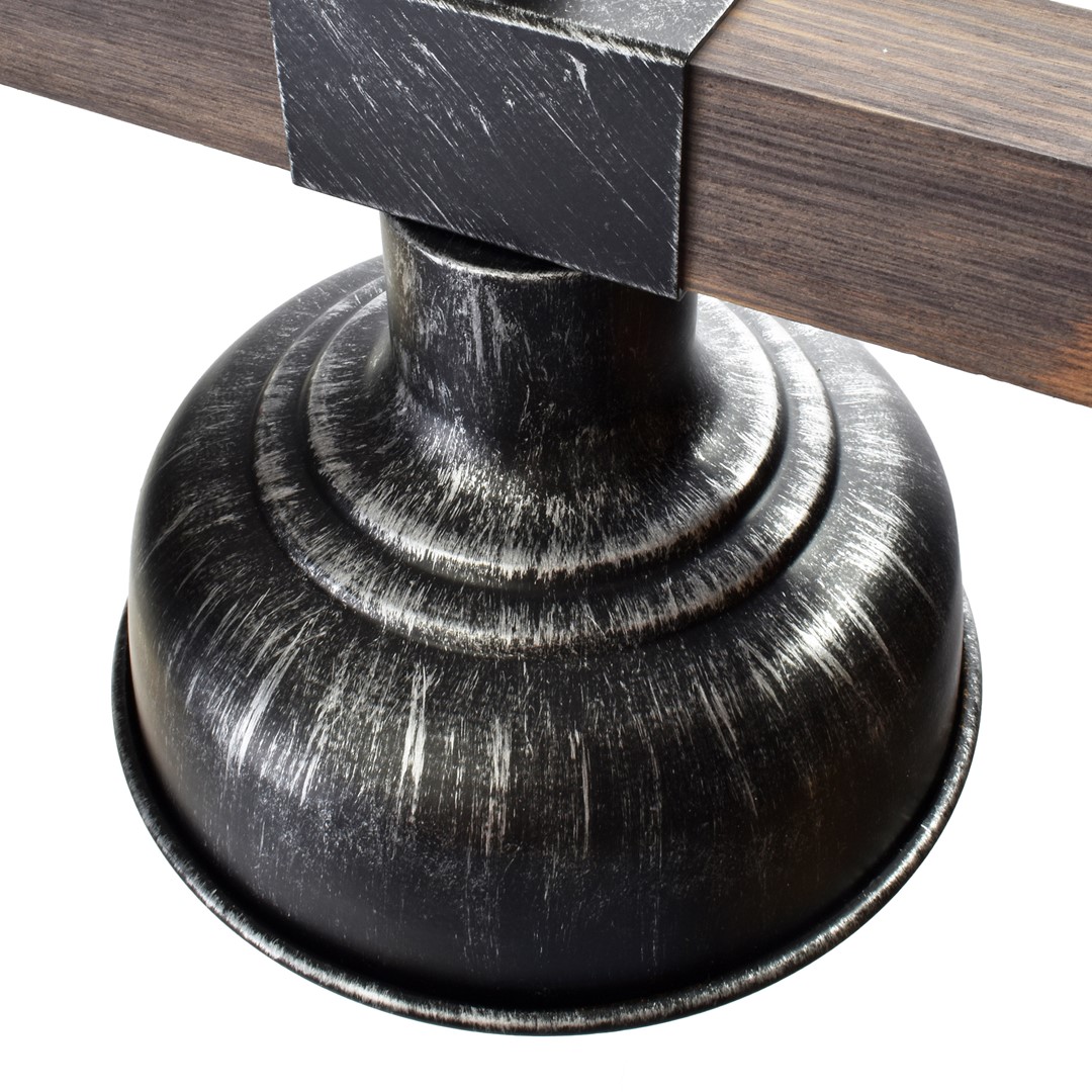 Lampa wisząca FARO BLACK / WOOD 2xE27 60W