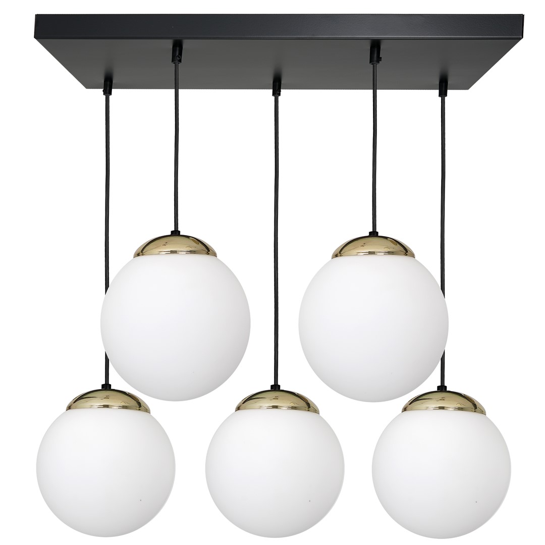 Lampa wisząca SPARTA BLACK / GOLD 5xE14