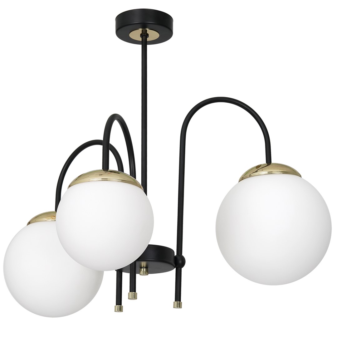 Lampa sufitowa SPARTA BLACK / GOLD 3xE14