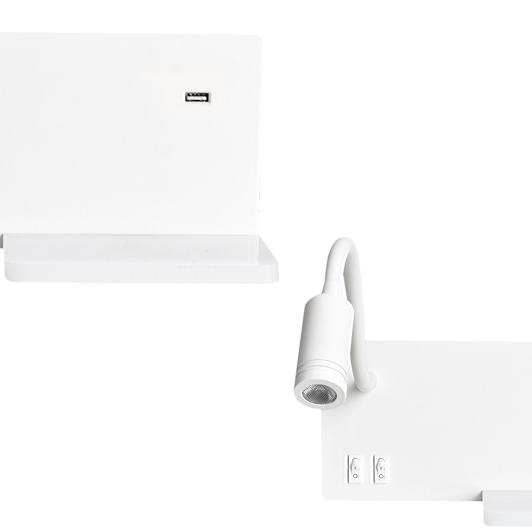 Lampa nocna z półką SHELF WHITE LED 4W+5W+2W
