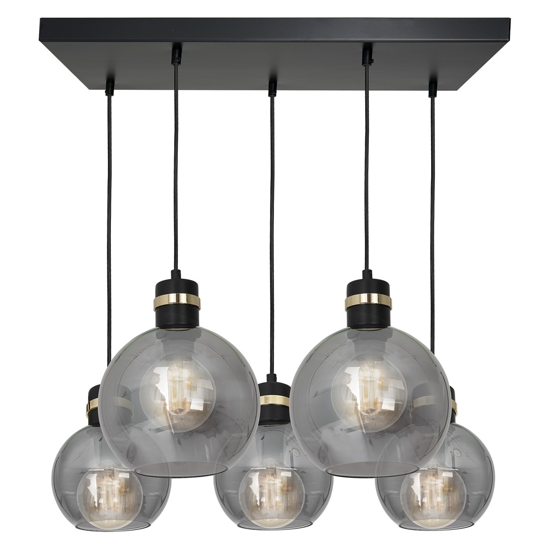 Lampa wisząca OMEGA BLACK / GOLD 5xE27  Prostokąt