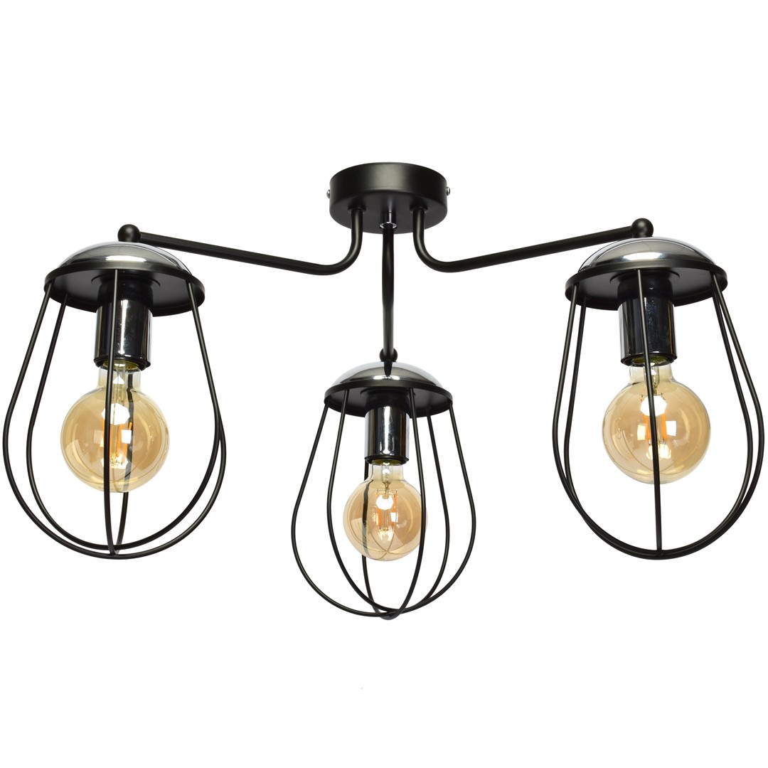 Lampa sufitowa OLIMP BLACK / CHROME 3xE27 60W