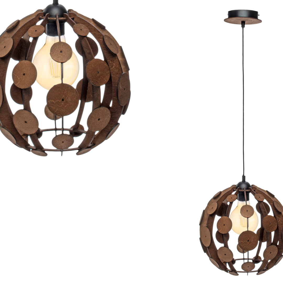 Lampa wisząca GAIA BROWN / WOOD 1xE27 60W