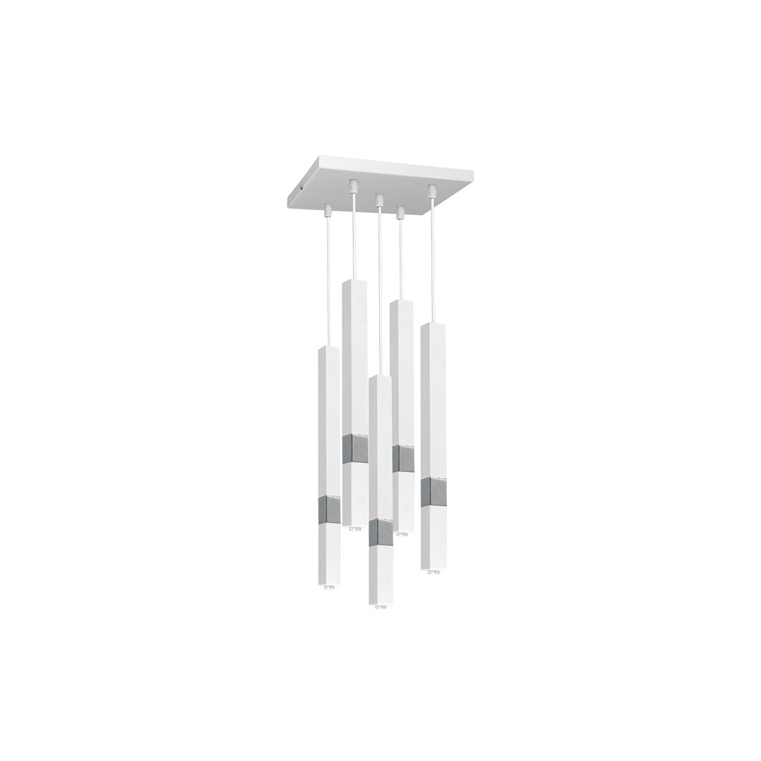 Lampa wisząca CASTRO WHITE / CHROME 5xG9