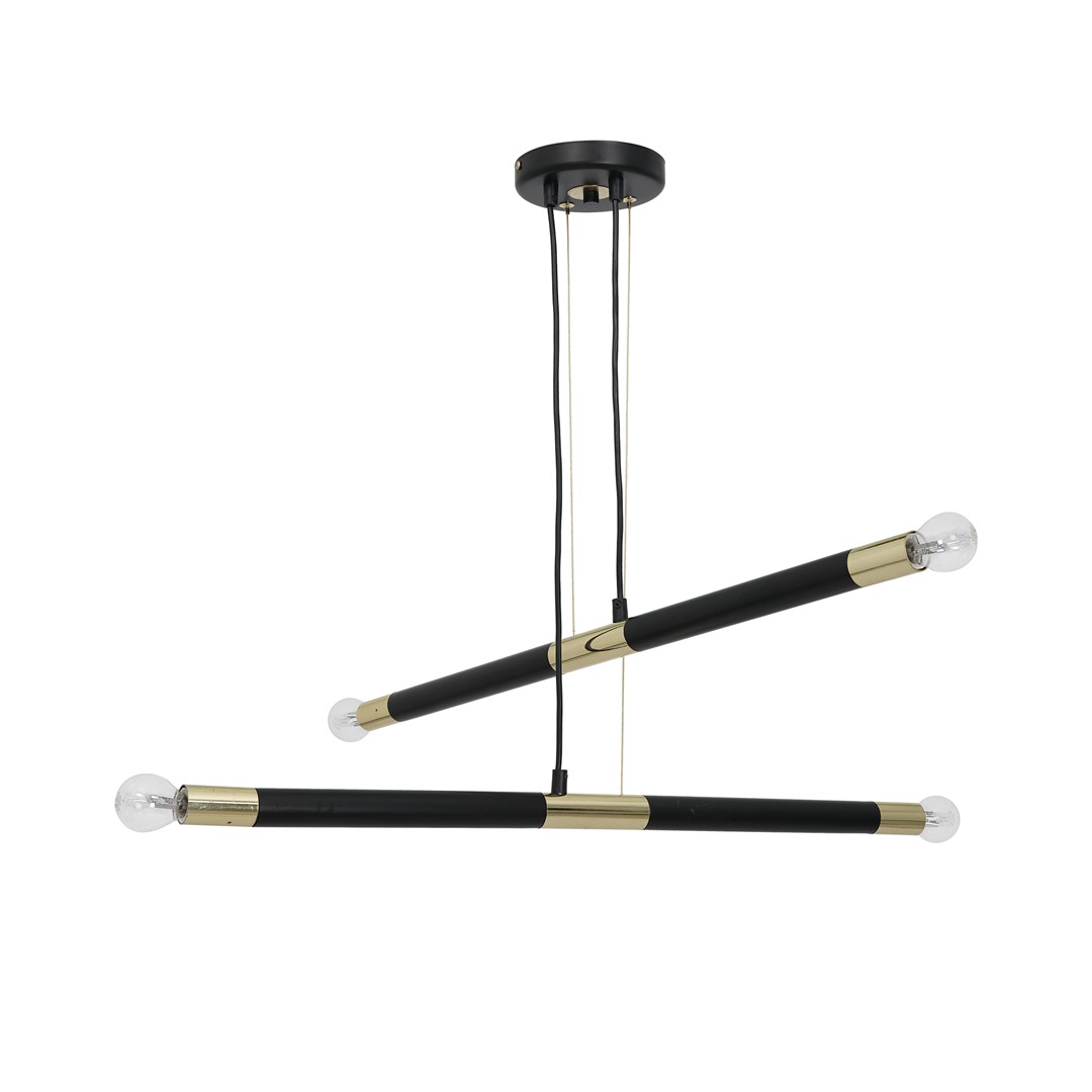 Lampa wisząca BASTONE BLACK / GOLD 4xE14