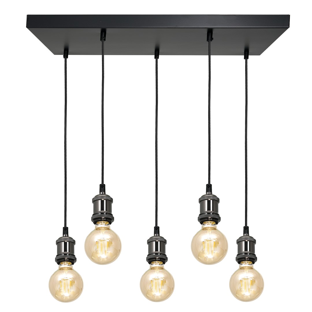 Lampa wisząca EDISON CZARNY 5xE27