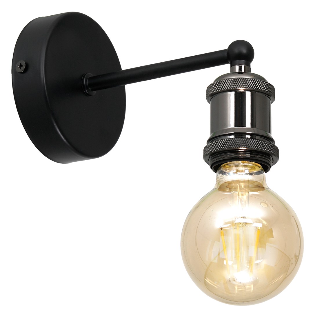 Kinkiet EDISON CZARNY 1xE27