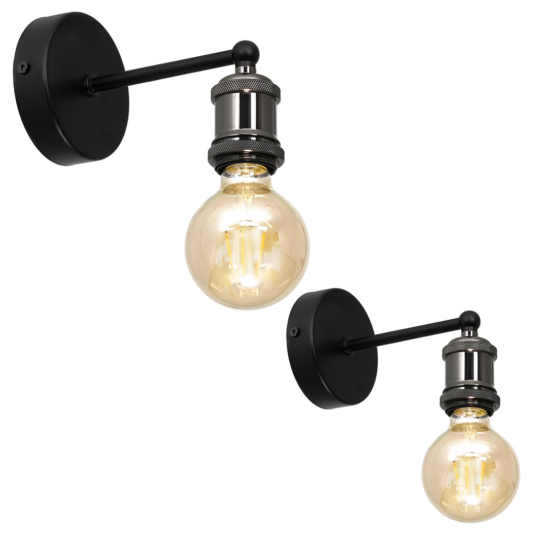 Kinkiet EDISON CZARNY 1xE27