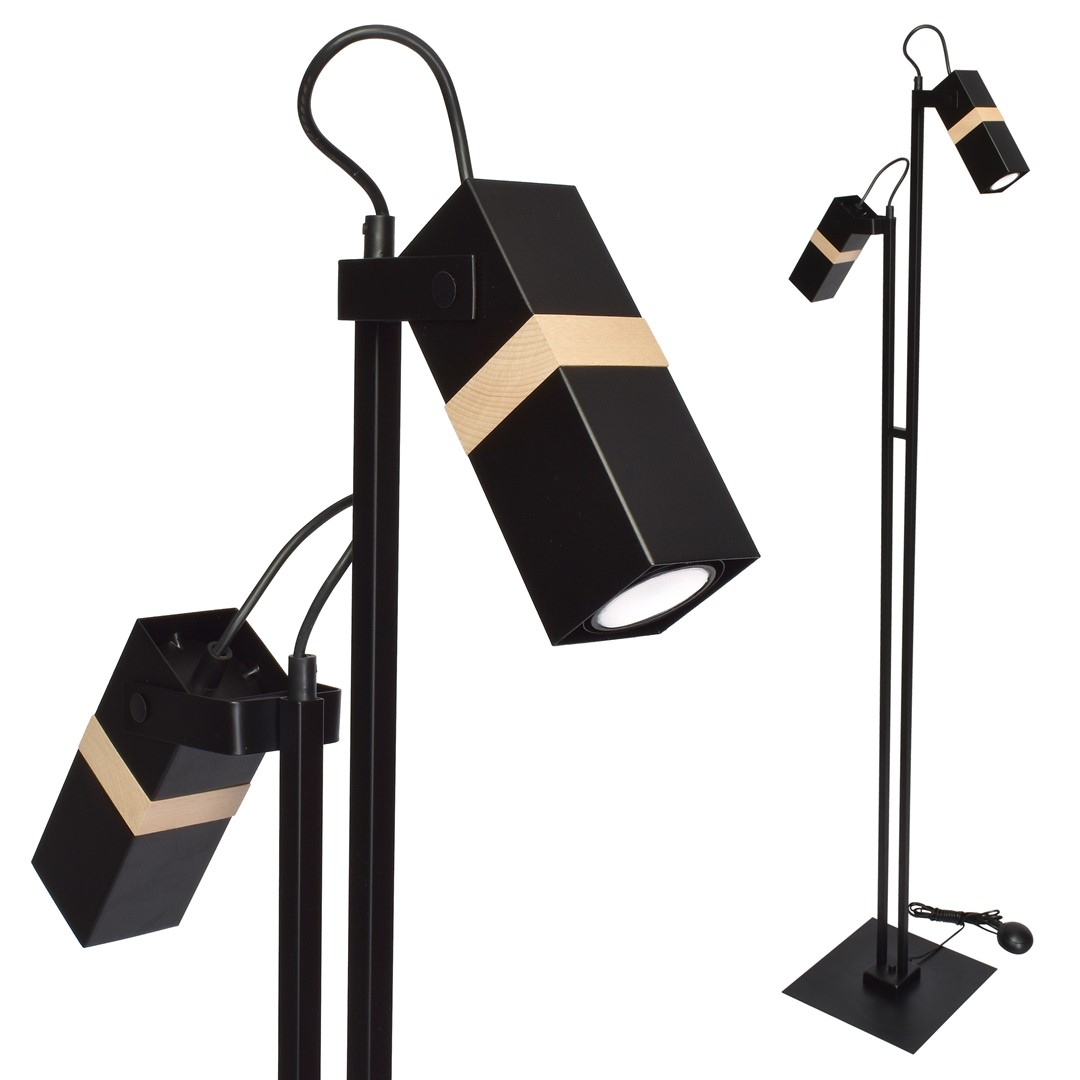 Lampa podłogowa VIDAR BLACK 2xGU10