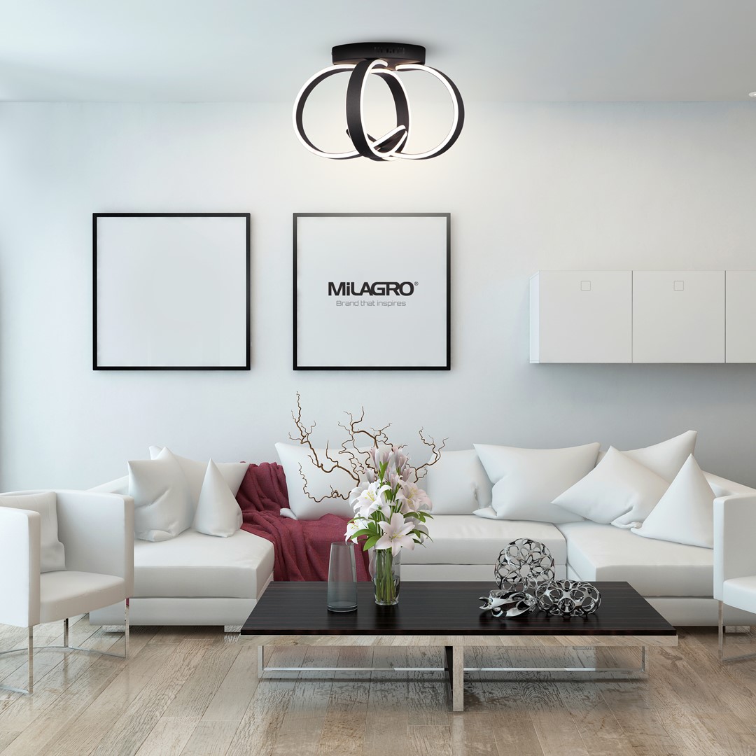 Lampa sufitowa LOTUS BLACK 80W LED