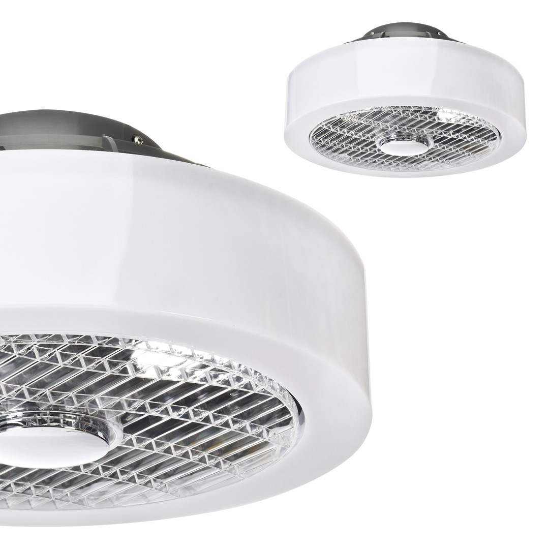 Plafoniera LED MISTRAL 45W z wentylatorem klosz mleczny