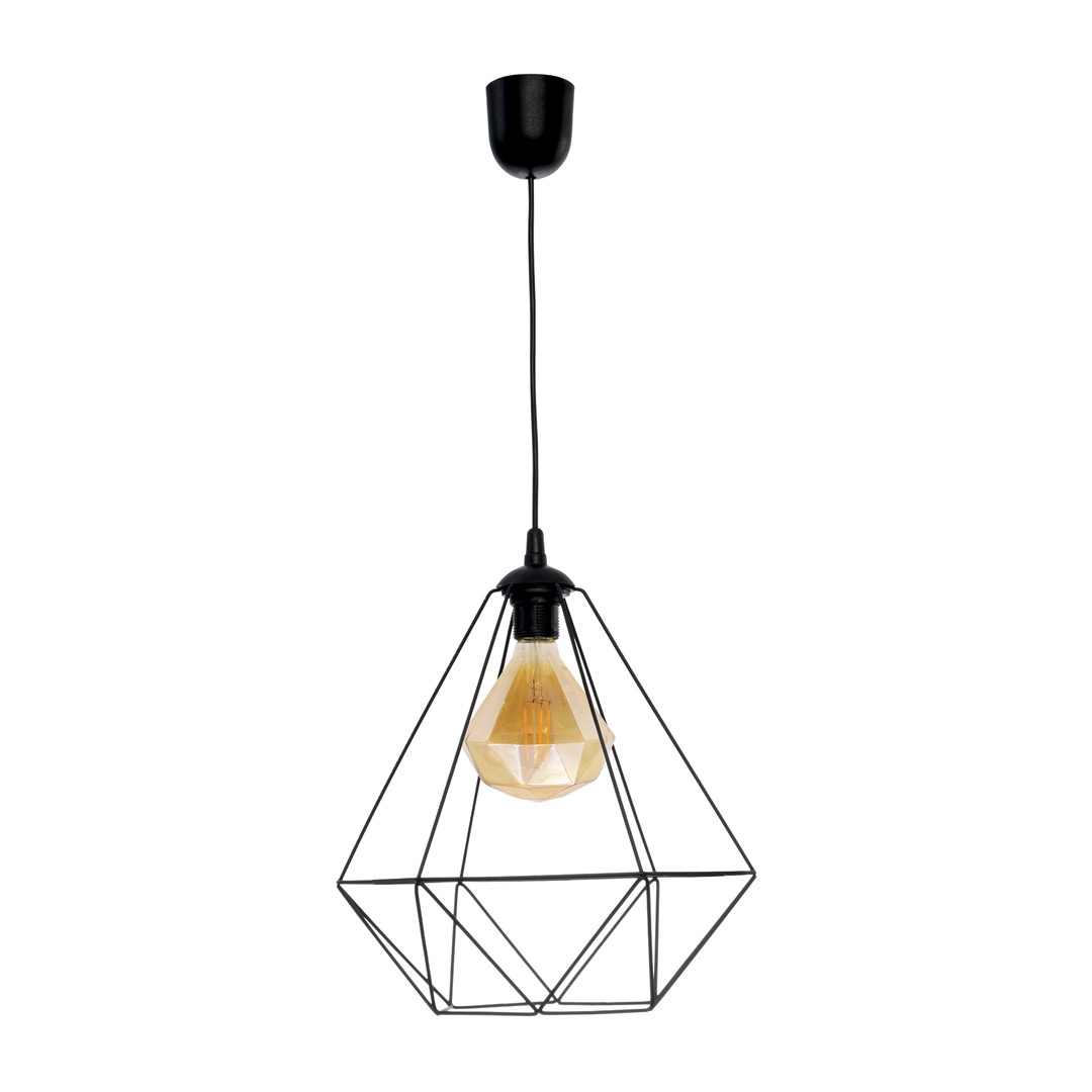 Lampa wisząca ALAMBRE BLACK 1xE27 4W żarówka w zestawie