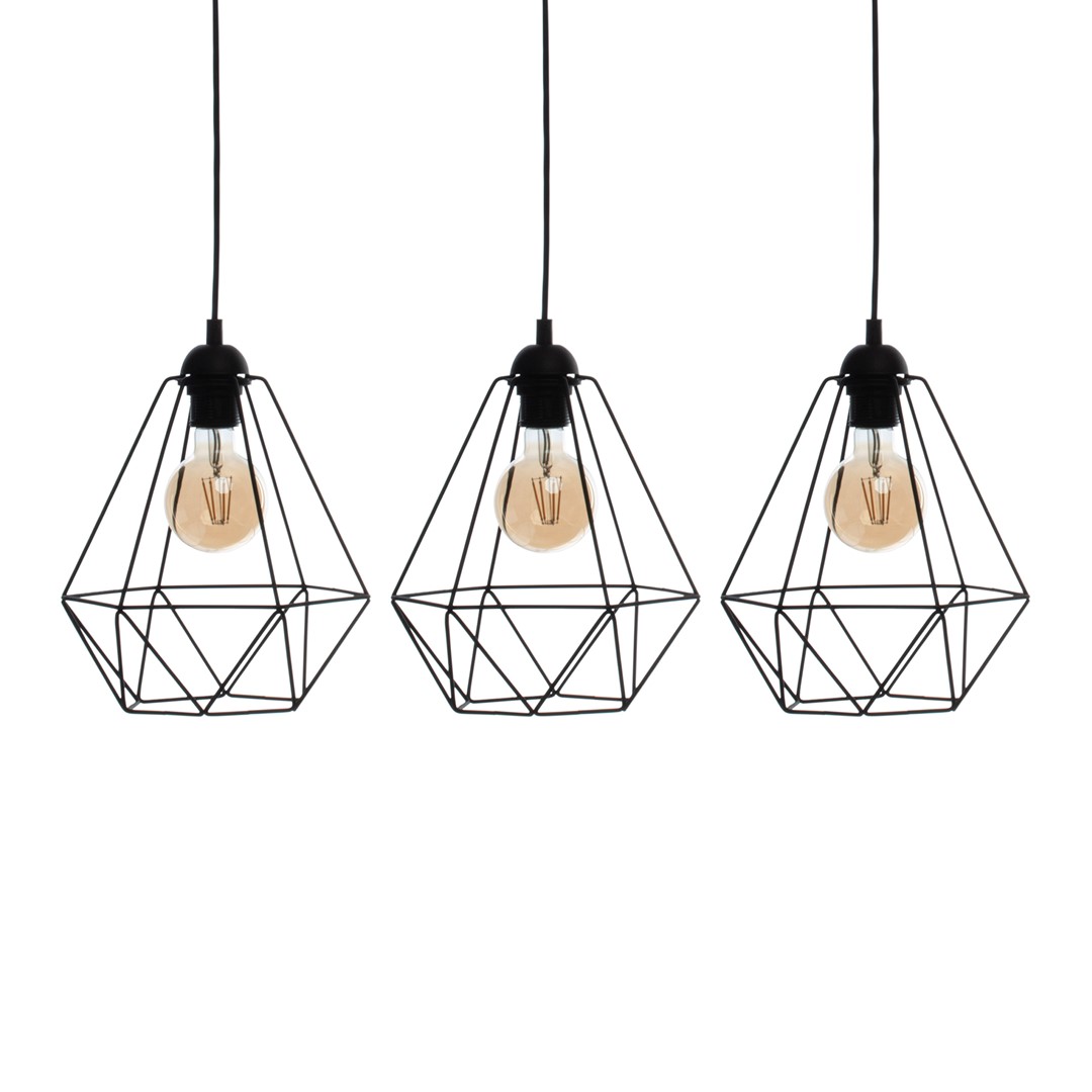 Lampa wisząca BASKET BLACK 3xE27