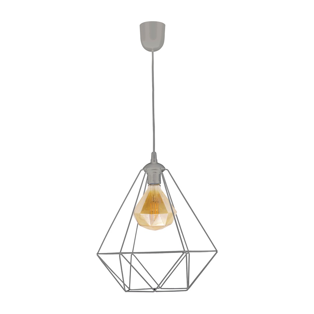 Lampa wisząca ALAMBRE GREY 1xE27 4W żarówka w zestawie